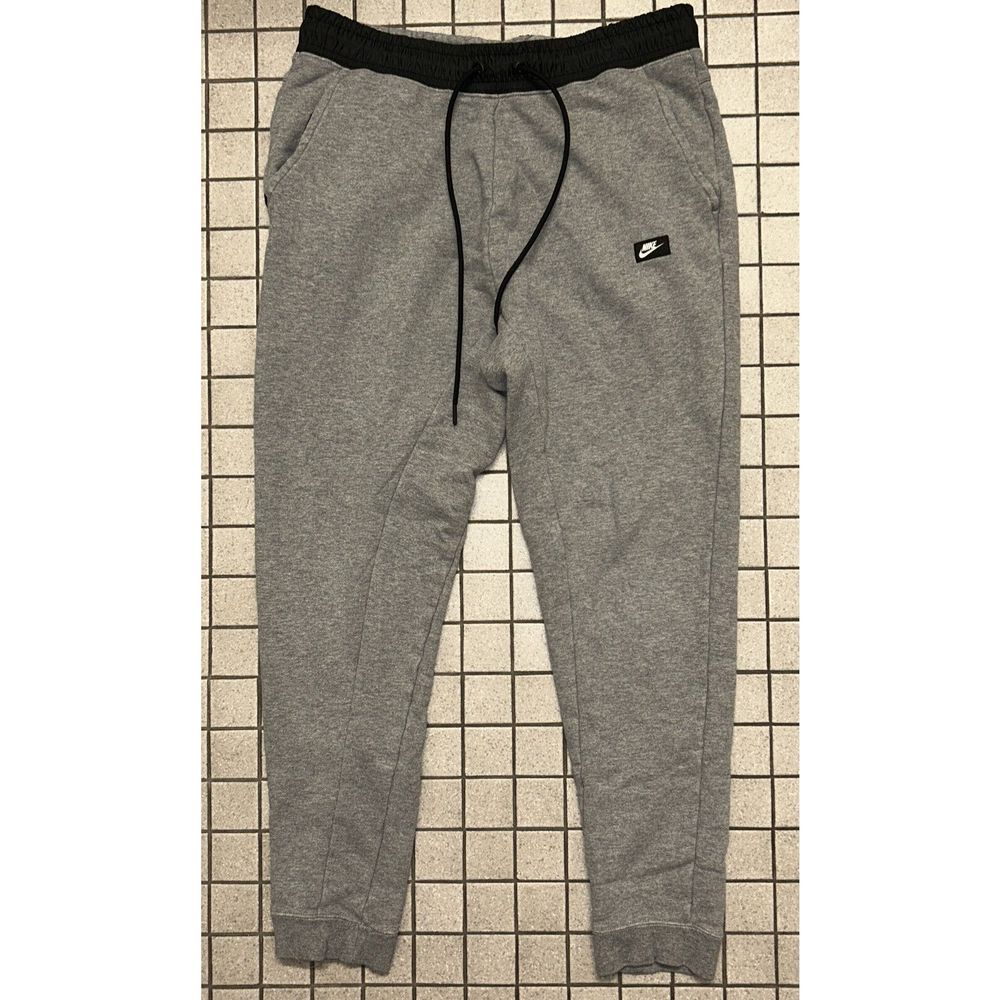 NIKE MENS MODERN JOGGERS SLIM FRENCH TERRY PANTS GREY BLACK 805154 091 - Picture 1 of 3
